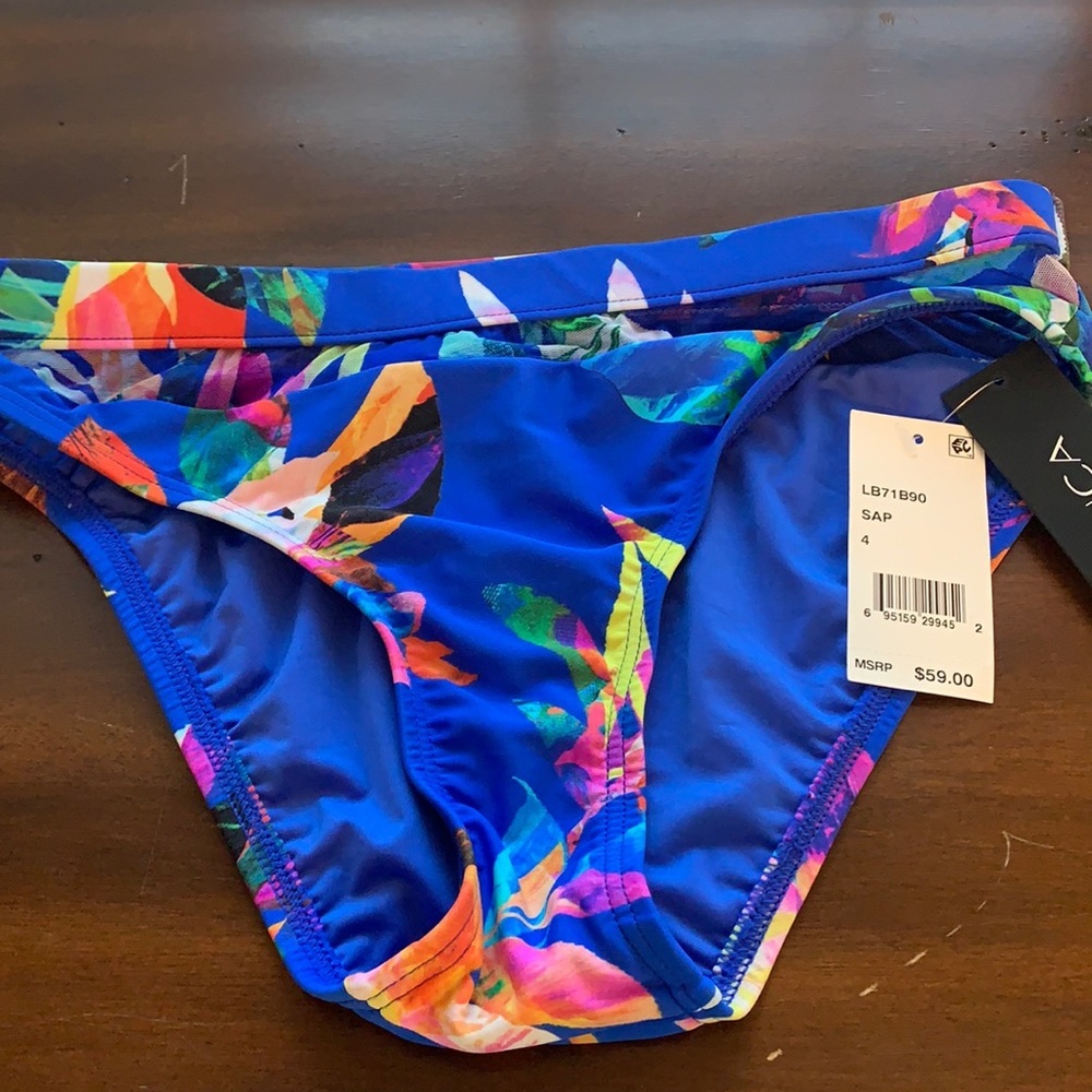 NWT‎ $59 La Blanca Havana Tropics Bikini Bottom Sz4 - Picture 4 of 8